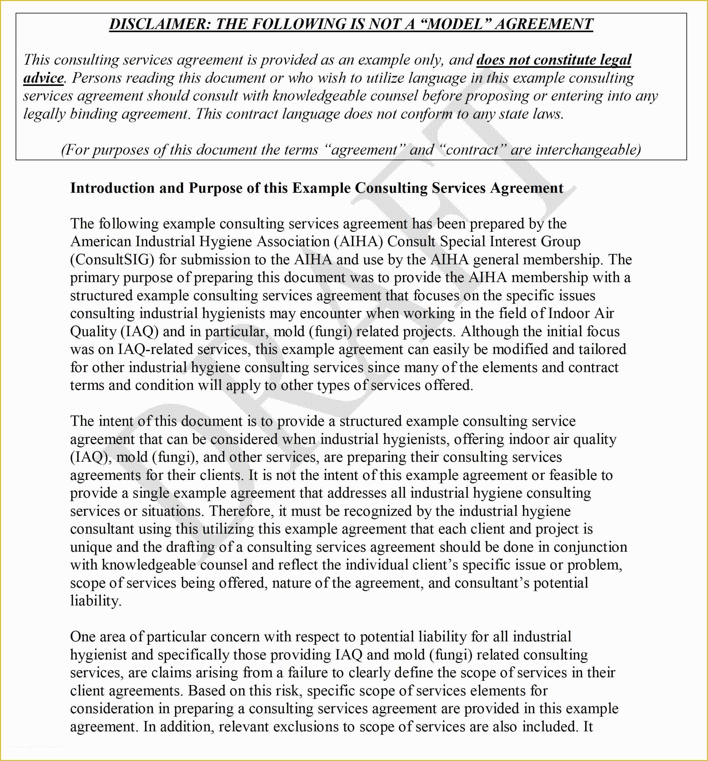 Consulting Contract Template Free Of Consulting Contract