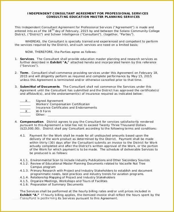 Consulting Contract Template Free Of Sample Consulting Agreement 13 Examples In Word Pdf