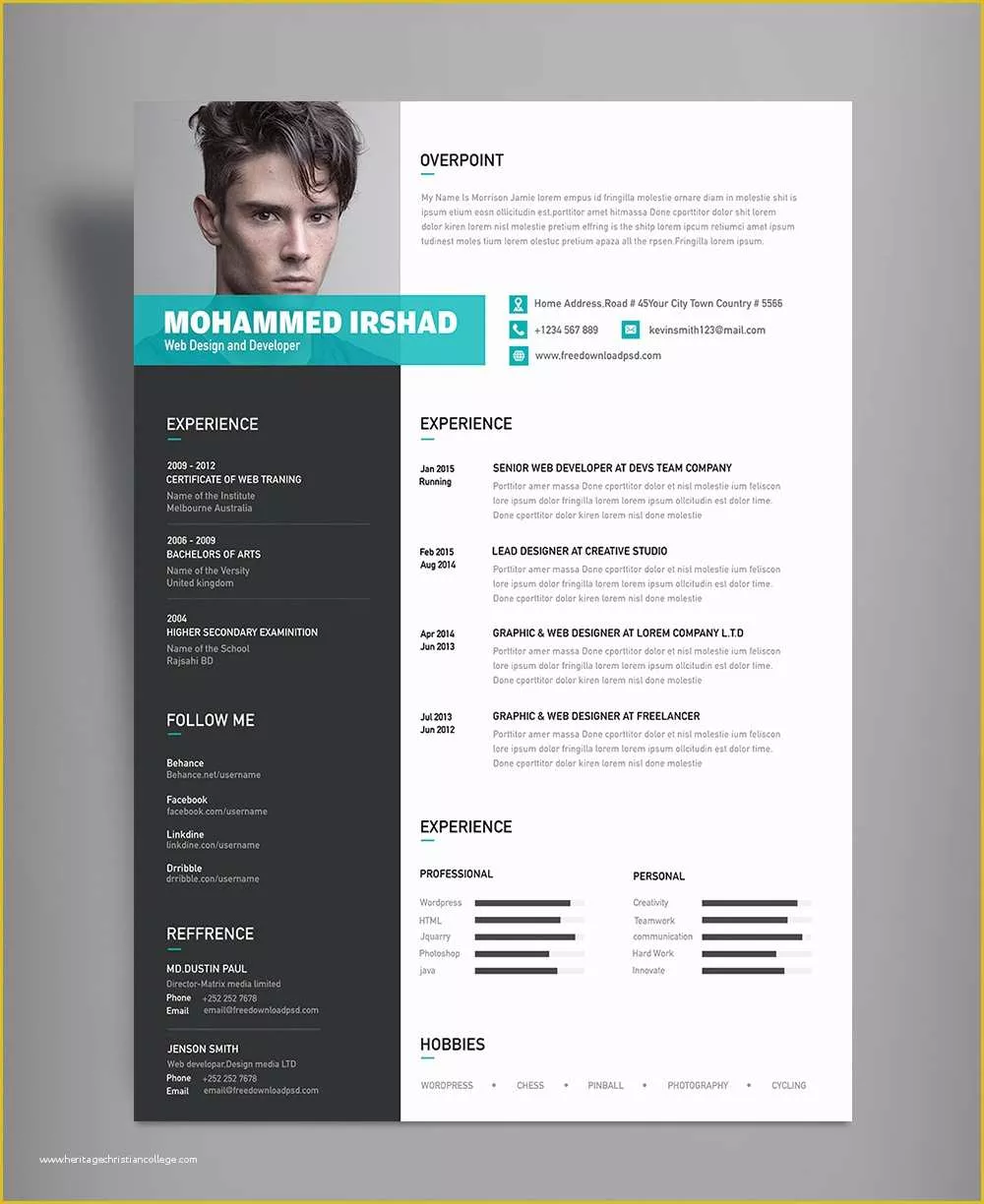 Contemporary Resume Templates Free Word Of Free Modern Resume Cv Design Template Psd File Good Resume