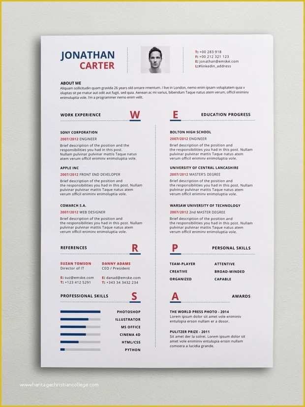 Contemporary Resume Templates Free Word Of Modern Resume Template Psd Word