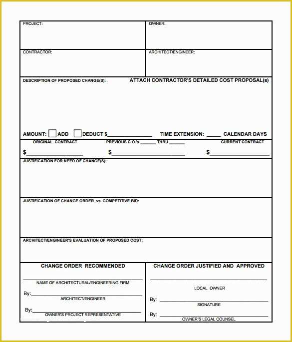 Contractor Change order Template Free Of 11 Change order Samples