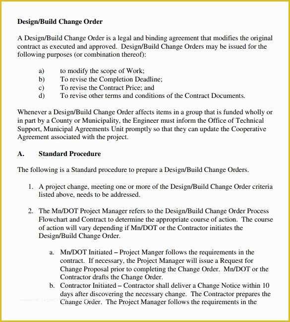 Contractor Change order Template Free Of 11 Change order Samples