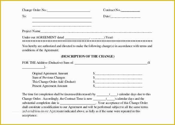 Contractor Change order Template Free Of 24 Change order Templates Pdf Doc