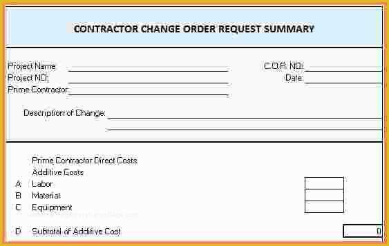 Contractor Change order Template Free Of Change order forms for Constructionee Contractor forms