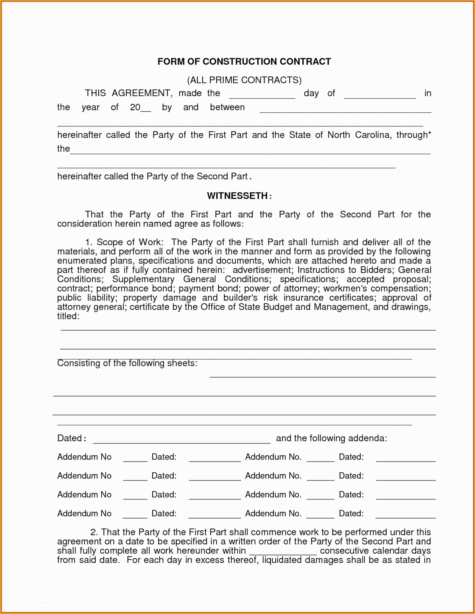 Contractor Change Order Template Free