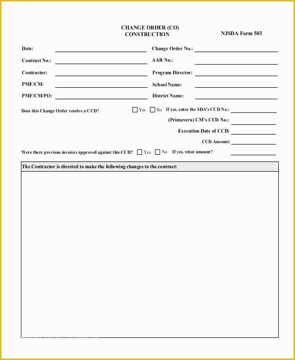 Contractor Change order Template Free Of What are some Free Change order forms Paperwingrvice