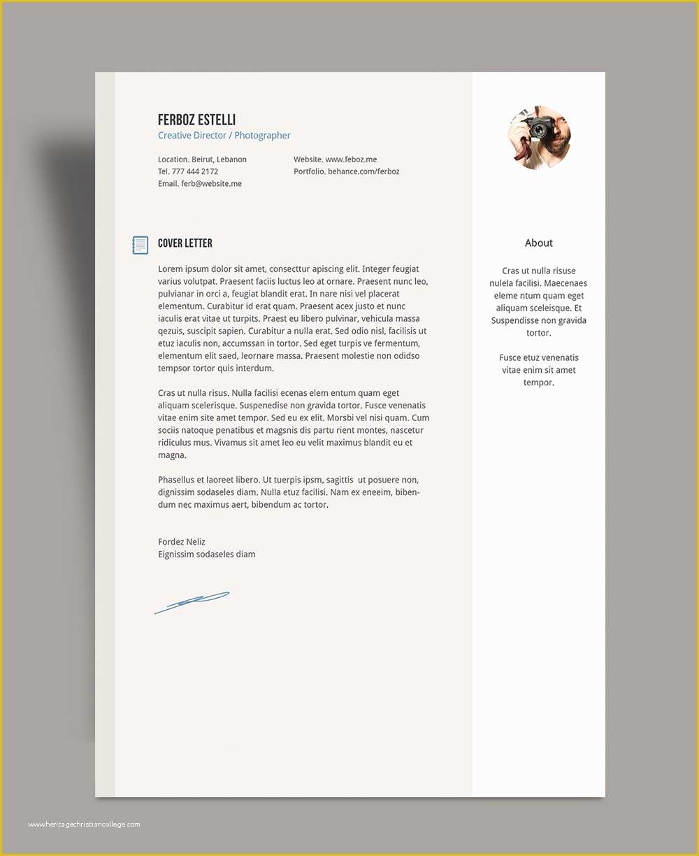 Cover Letter Design Template Free Of Free Professional Resume Cv Template with Cover Letter