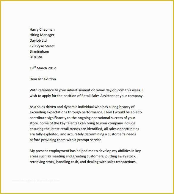 Cover Letter Template Free Download Of 10 Retail Cover Letter Templates to Download for Free