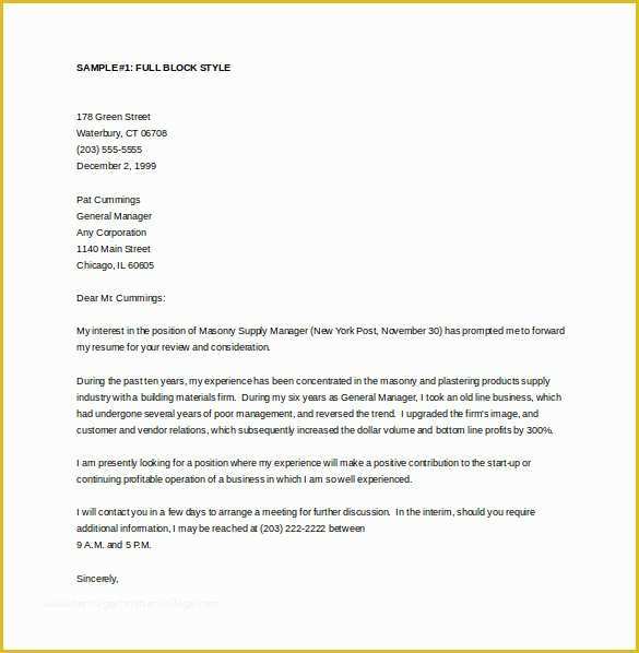 Cover Letter Template Free Download Of 15 General Cover Letter Templates Free Sample Example