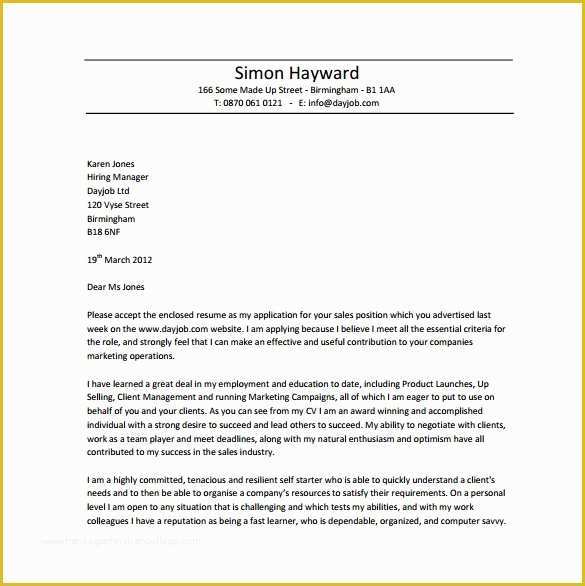 Cover Letter Template Free Download Of 17 Resume Cover Letter Templates – Free Sample Example