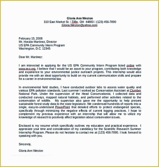 Cover Letter Template Word Free Download Of 13 Cover Letter for Internship Template
