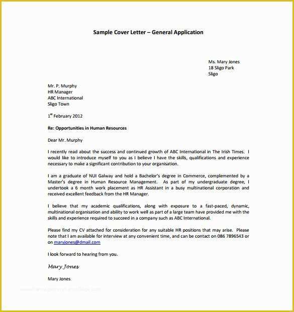 Cover Letter Template Word Free Download Of 18 General Cover Letter Templates Pdf Doc