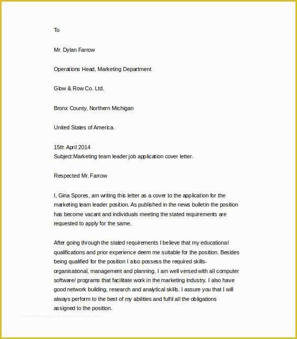 Cover Letter Template Word Free Download Of 25 Cover Letter Example Download for Free