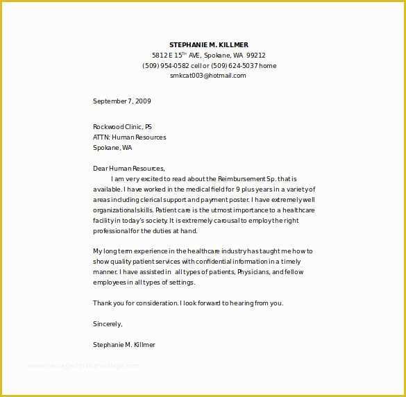 Cover Letter Template Word Free Download Of Nursing Cover Letter Template – 8 Free Word Pdf