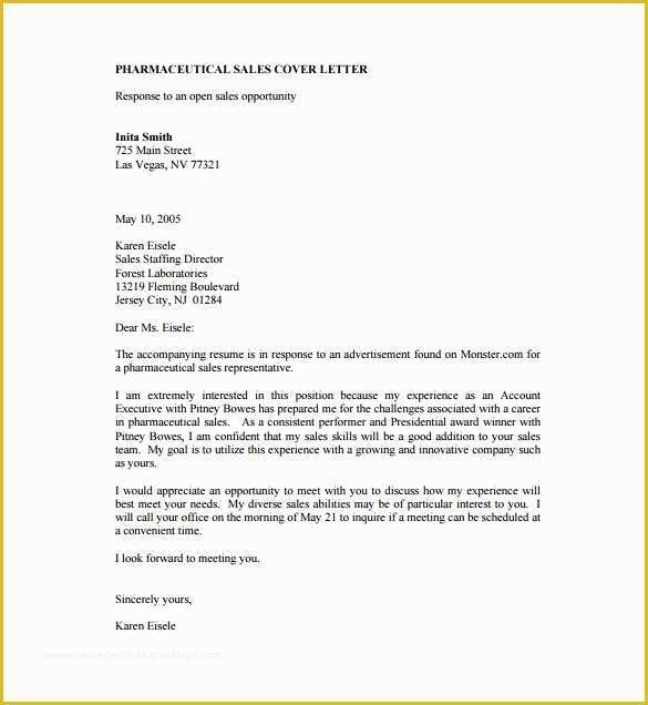 Cover Letter Template Word Free Download Of Sales Cover Letter Template – 8 Free Word Pdf Documents