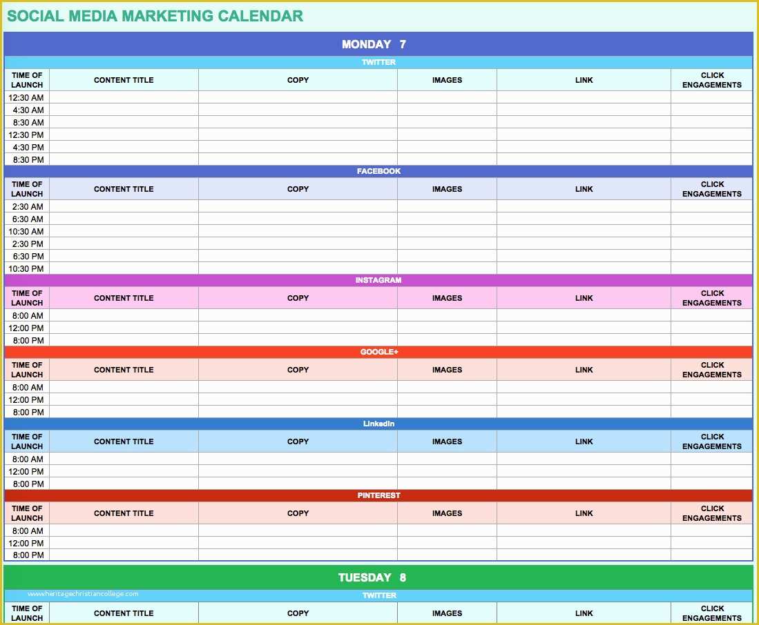 Create Free Calendar Templates Of 9 Free Marketing Calendar Templates for Excel Smartsheet