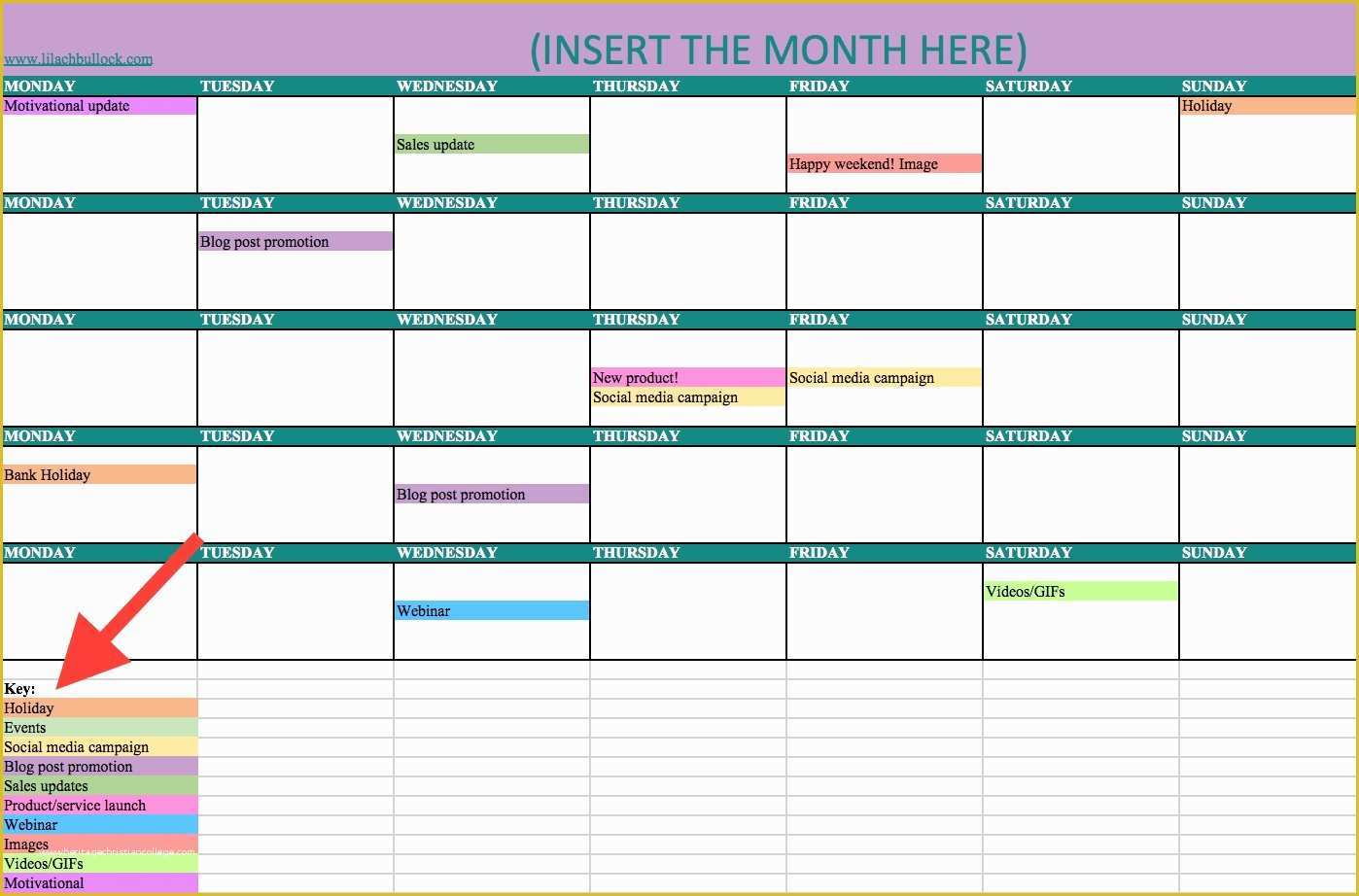 Create Free Calendar Templates Of social Content Calendar Template