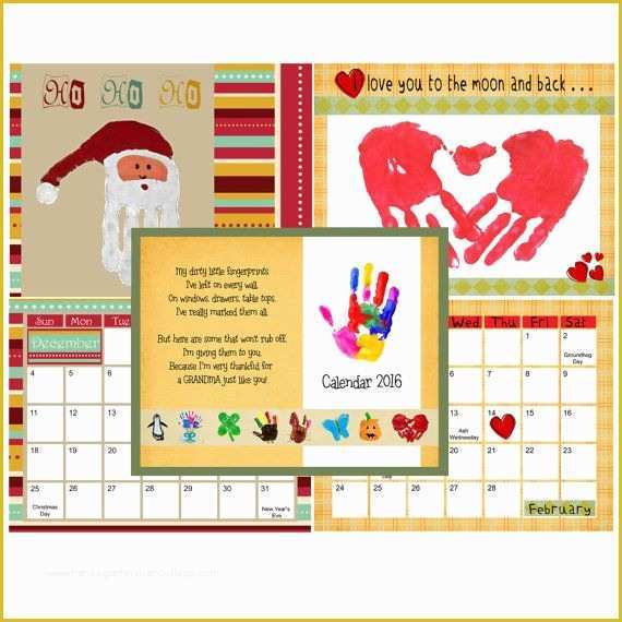 Create Free Calendar Templates Of the 2016 Printable Hand and Footprint Calendar is Here