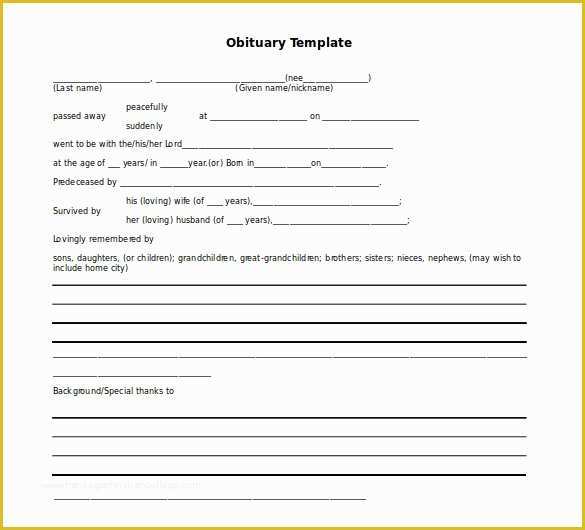 Create Free Obituary Templates Of 10 Microsoft Word Obituary Templates Free Download