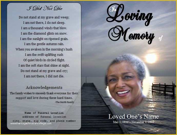 Create Free Obituary Templates Of 73 Best Printable Funeral Program Templates Images On