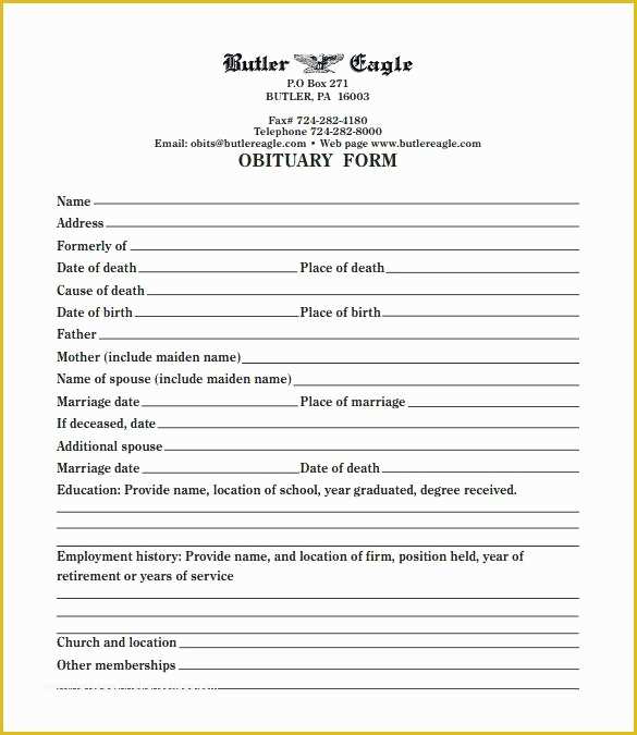 Create Free Obituary Templates Of Blank Funeral Obituary Template Create An Line Fake Free