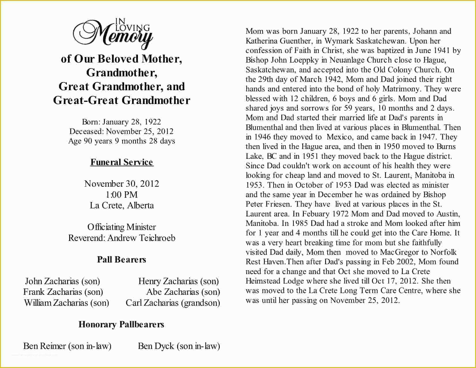 49 Create Free Obituary Templates