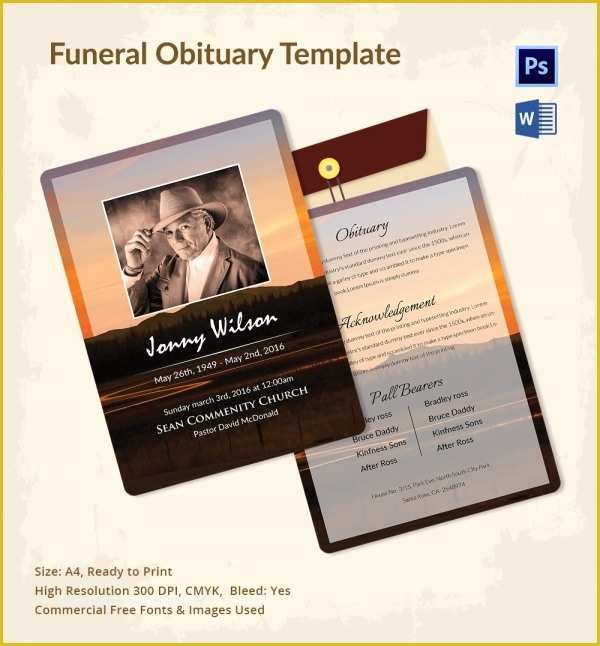 Create Free Obituary Templates Of Funeral Obituary Template 25 Free Word Excel Pdf Psd
