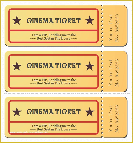 Create Your Own Tickets Template Free Of 6 Movie Ticket Templates to Design Customized Tickets