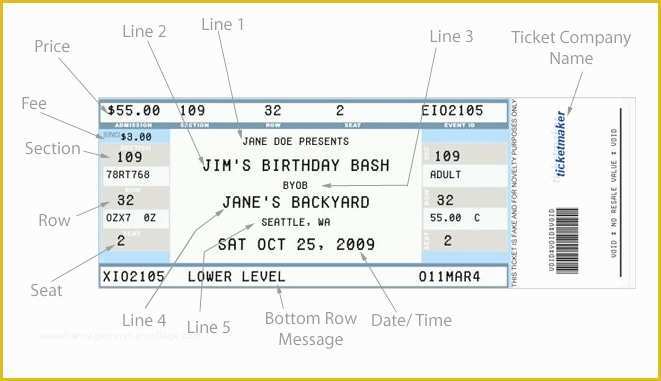 Create Your Own Tickets Template Free Of Concert Ticket Template