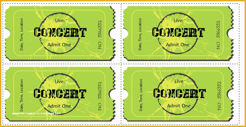 Create Your Own Tickets Template Free Of Concert Ticket Template Word Sarahepps