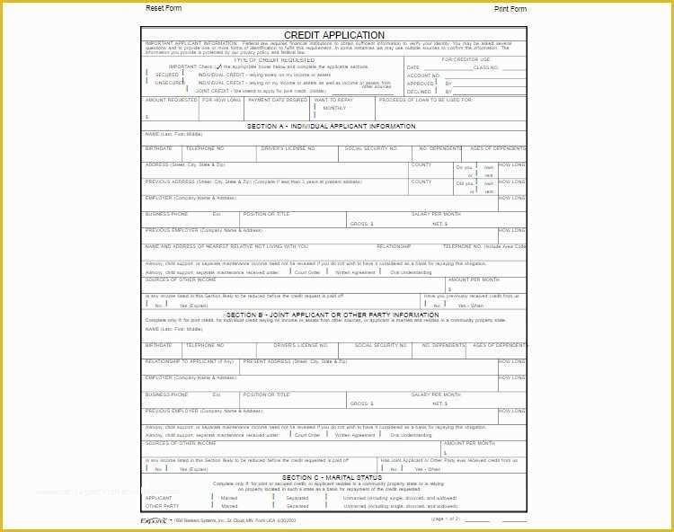 Credit Application form Template Free Of 24 Credit Application form Templates Free Word Pdf formats