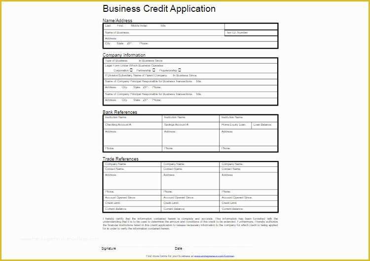 52 Credit Application form Template Free