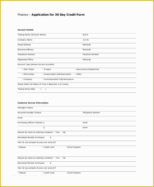 Credit Application form Template Free Of Credit Application form Template Choice Image Free