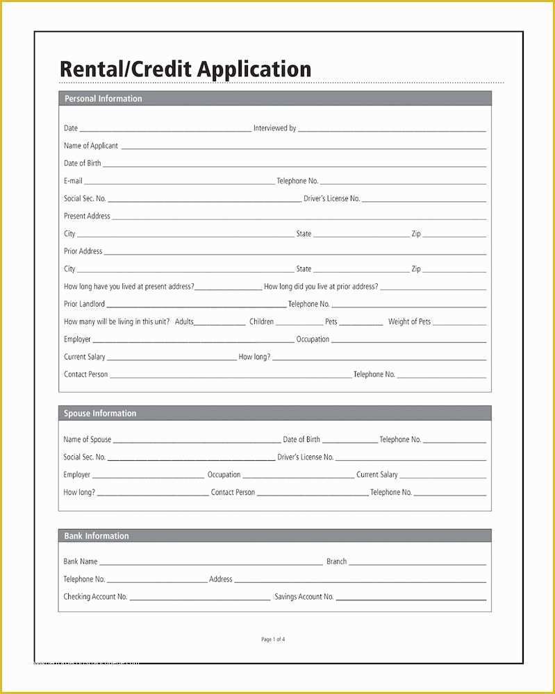 Credit Application form Template Free Of Rental Credit Application forms and Instructions