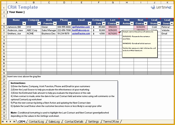 Crm Website Templates Free Download Of 11 Excel Spreadsheet Templates for Tracking