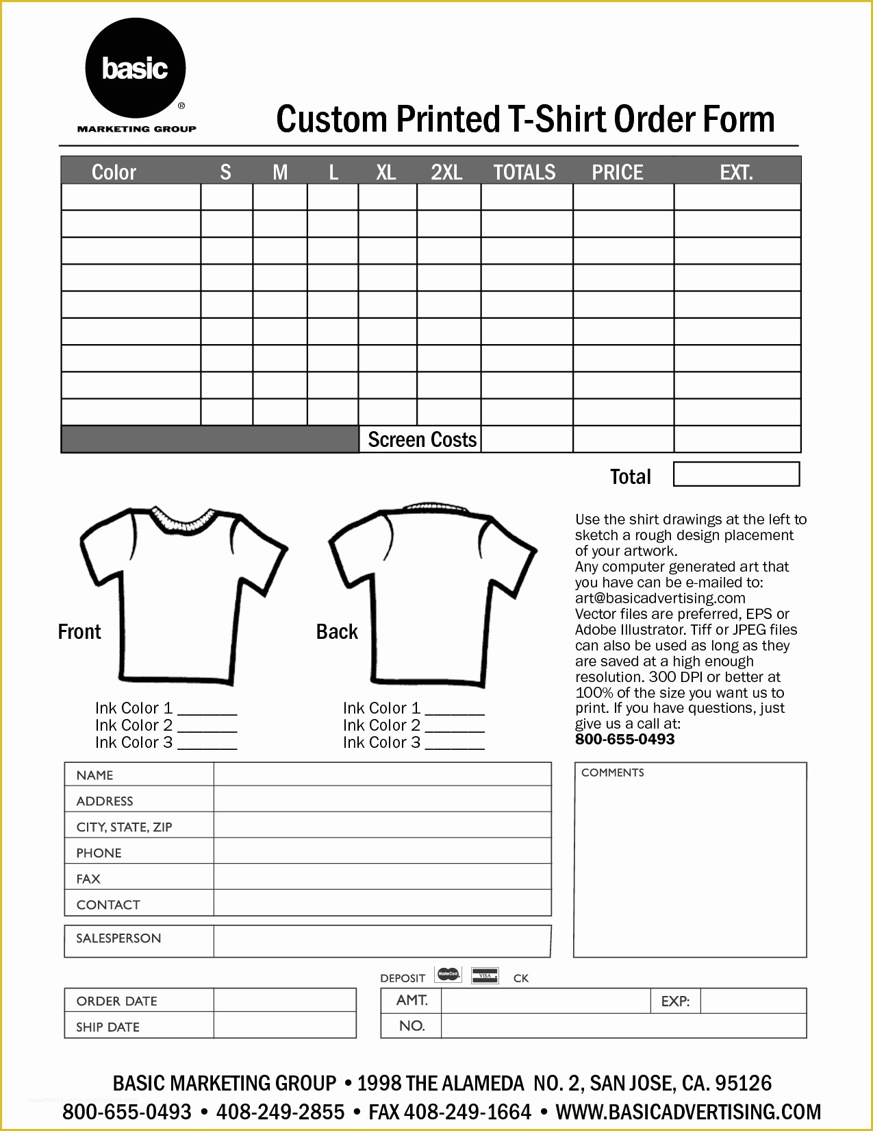 Custom order form Template Free Of 18 Free Template for Shirt orders Free T Shirt
