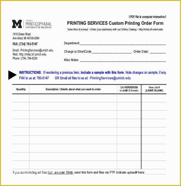 Custom order form Template Free Of 28 Blank order Templates – Free Sample Example format