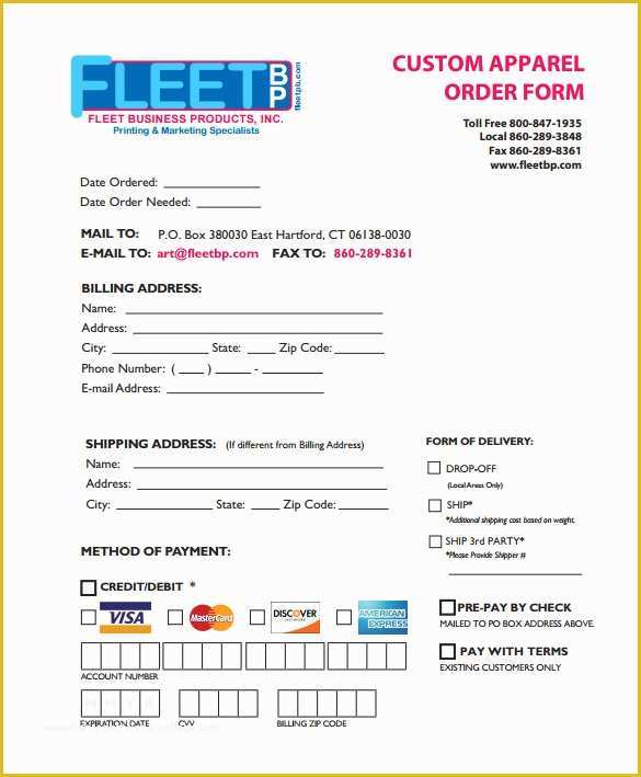 Custom order form Template Free Of 29 order form Templates Pdf Doc Excel