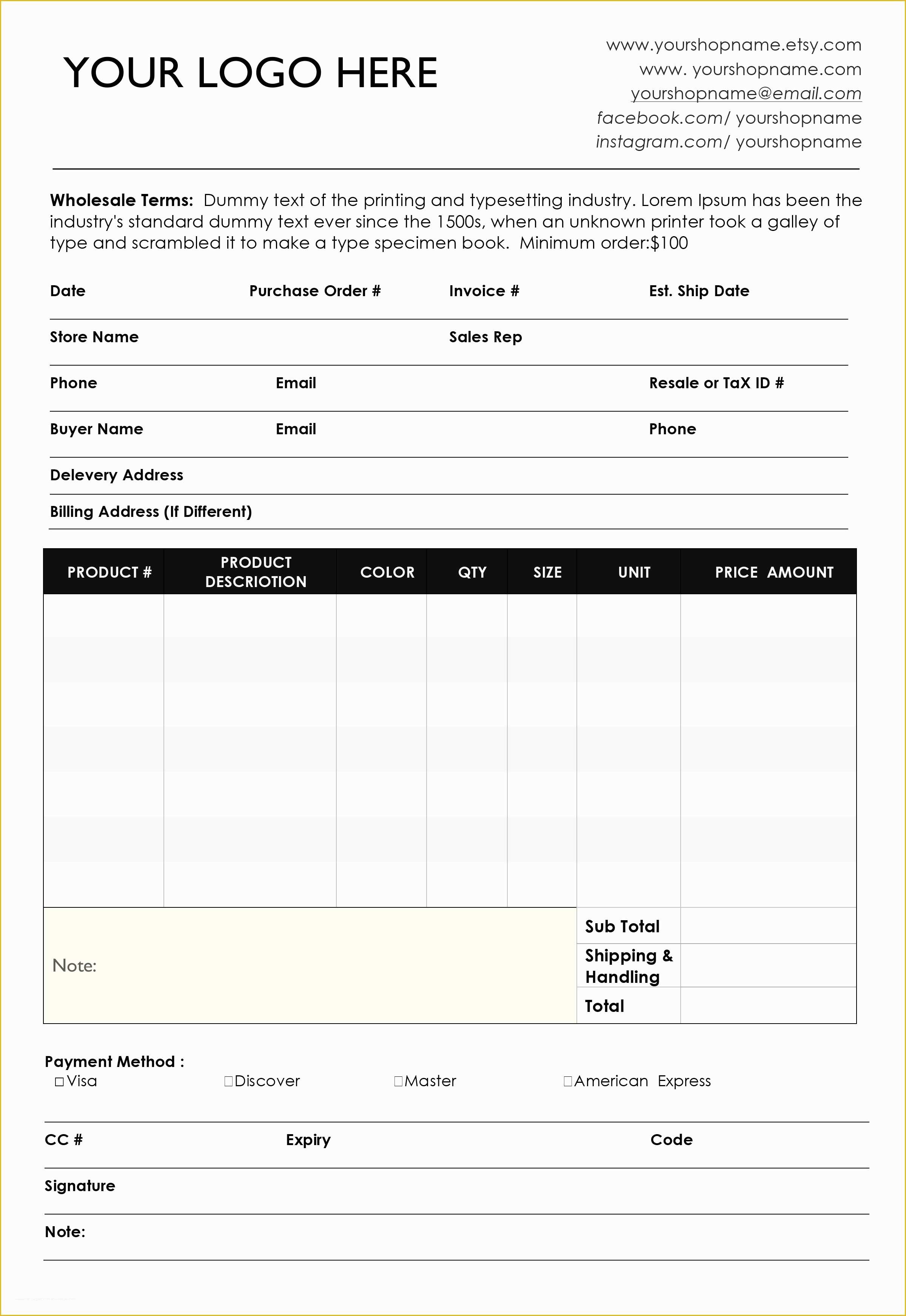 Custom order form Template Free Of Custom Catalog Custom Line Sheet Line Sheet Design