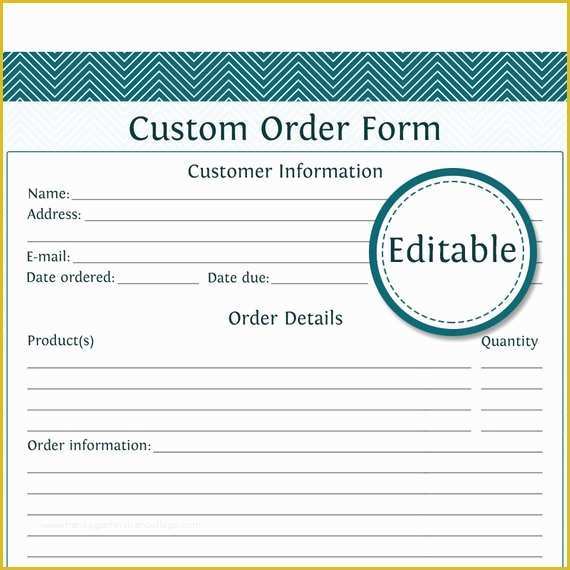 Custom order form Template Free Of Custom order form Fillable Business Planner Printable