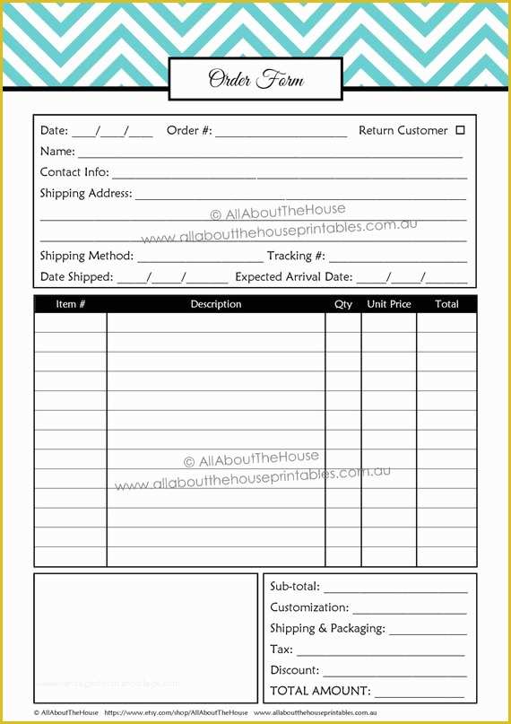 Custom order form Template Free Of order form Custom order form Printable Business Planner