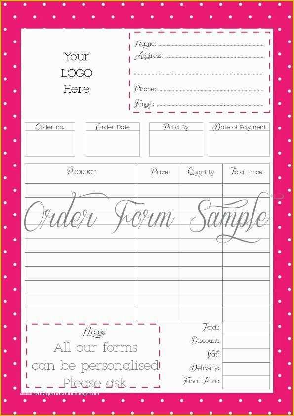 Custom order form Template Free Of order form Custom order form Printable Work at Home