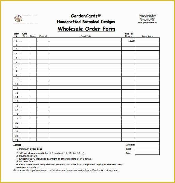 Custom order form Template Free Of order form Template