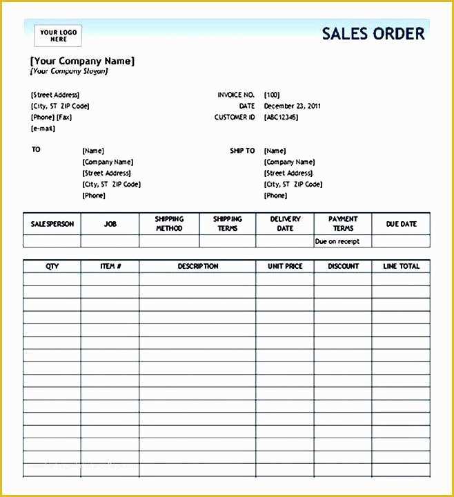 Custom order form Template Free Of Sales order form Template