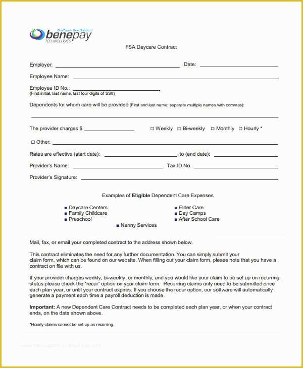 Daycare Contract Templates Free Of 38 Contract Templates In Pdf