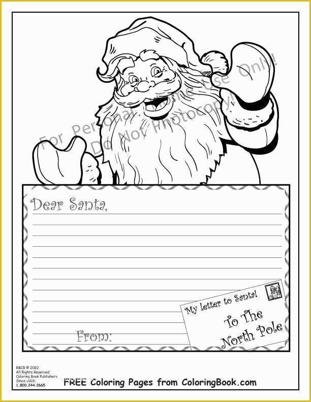 Dear Santa Letter Template Free Of 6 Best Of Coloring Printable Santa Letter Template