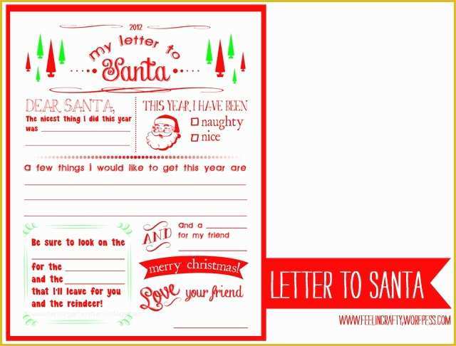 Dear Santa Letter Template Free Of Christmas Freebie Letters to Santa Free Printables
