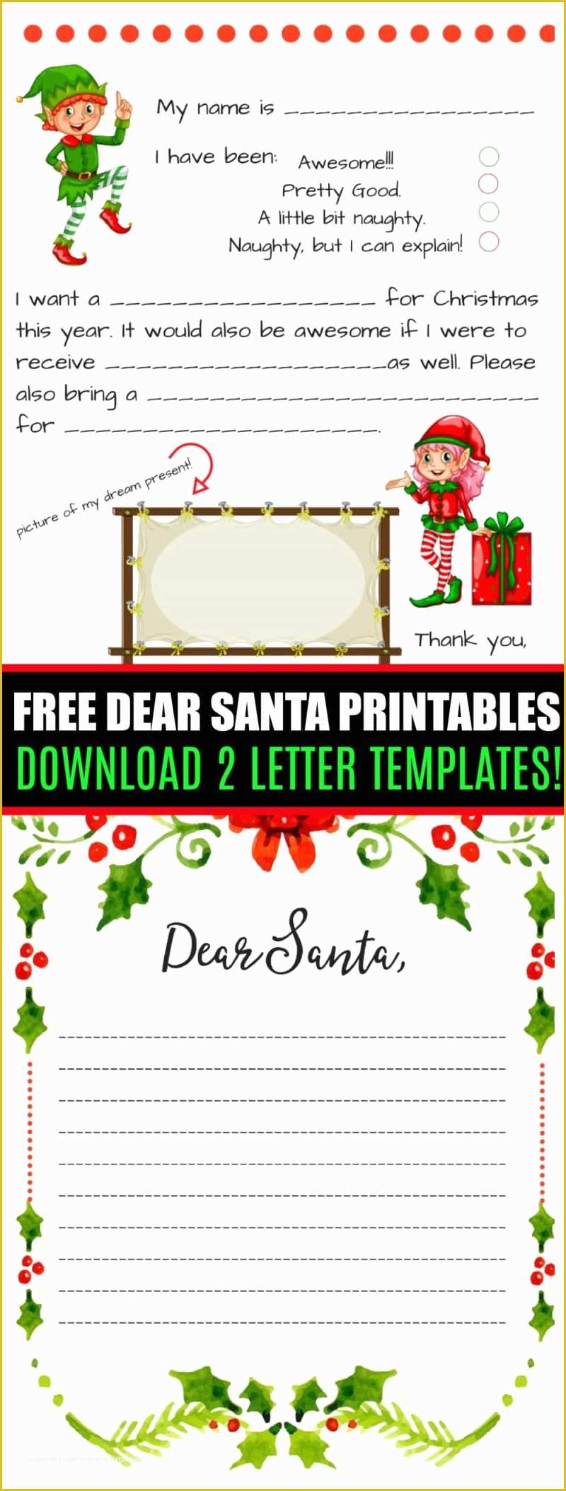 Dear Santa Letter Template Free Of Dear Santa Fill In Letter Template