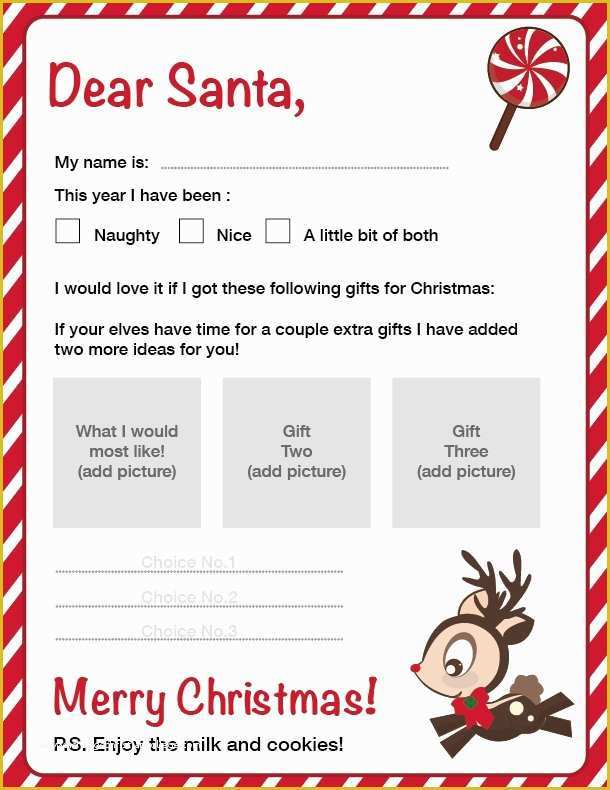 Dear Santa Letter Template Free Of Dear Santa Letter Letter Of Re Mendation
