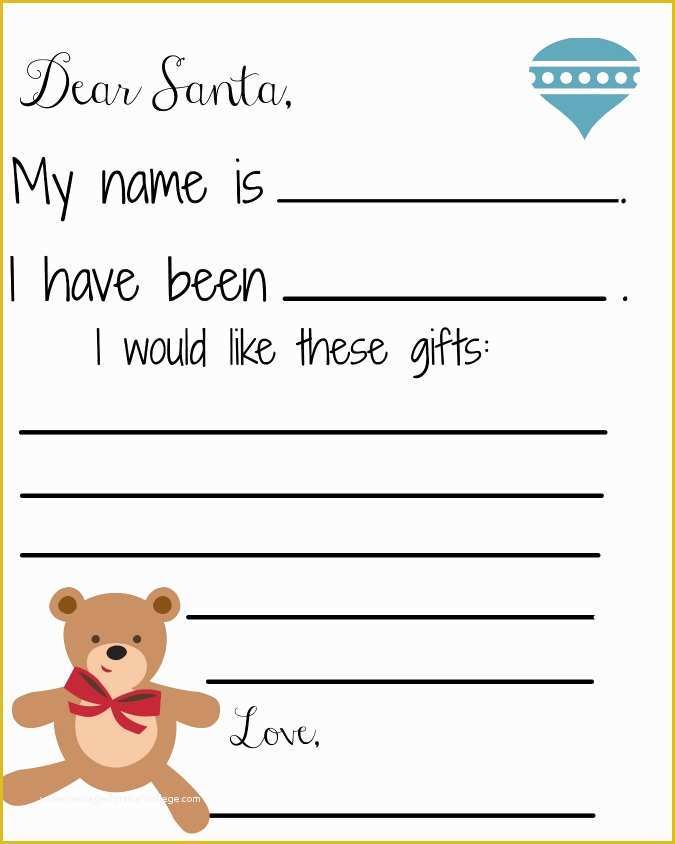 Dear Santa Letter Template Free Of Dear Santa Letter Template Free Printable the House